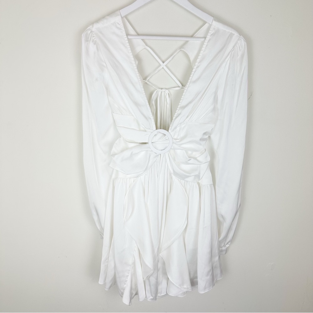 Untamed Petals By Amanda Judge Long Sleeve Mini Cut Out Dress